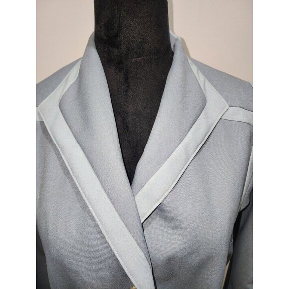 Vintage Bonders Women's Trench Long Coat Ice Blue Gray Size Large Pockets - Picture 6 of 14